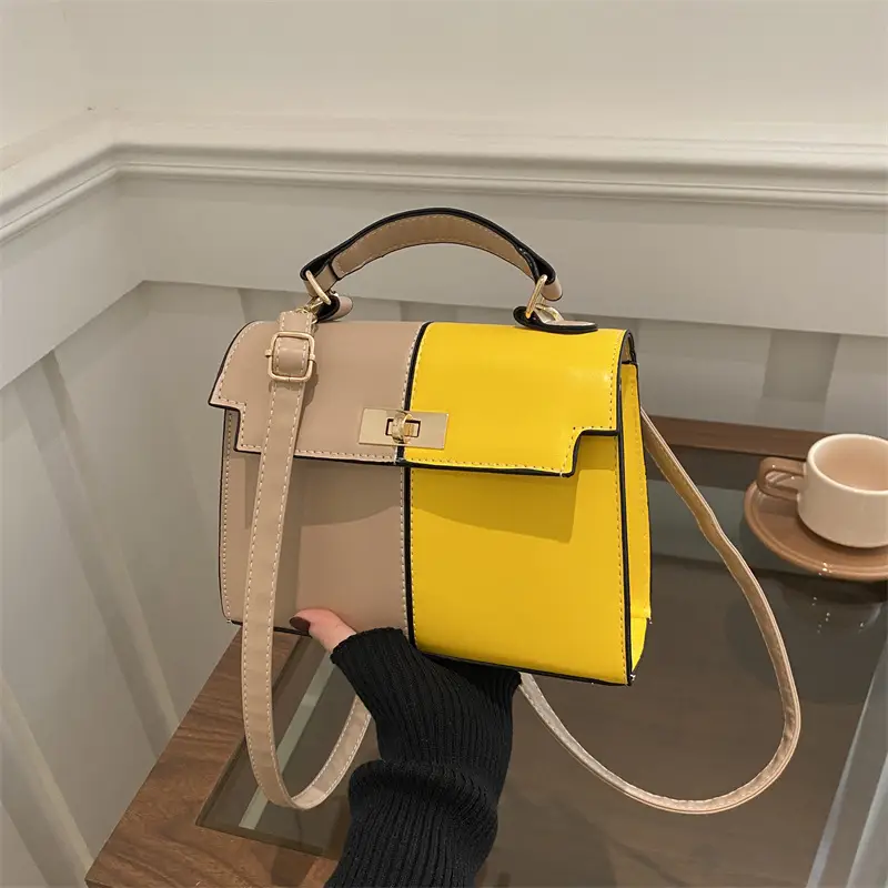 Contrast Gold Button Kelly Bag 2025 New