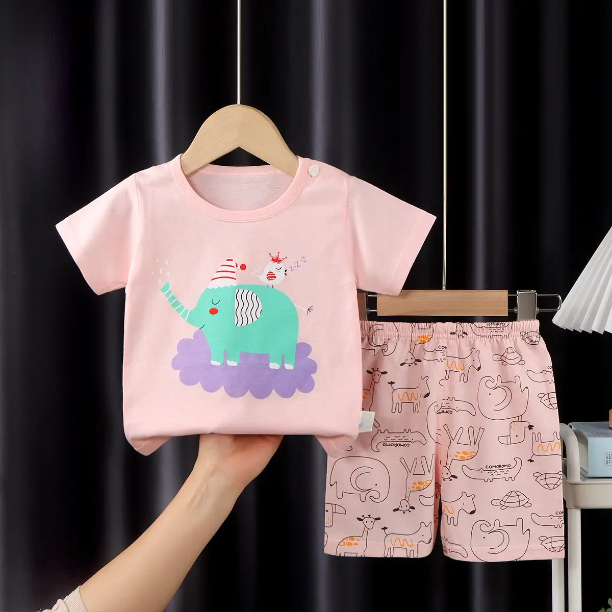 New Boys Cotton Bunny Print Suit Yellow Pink - Image 21