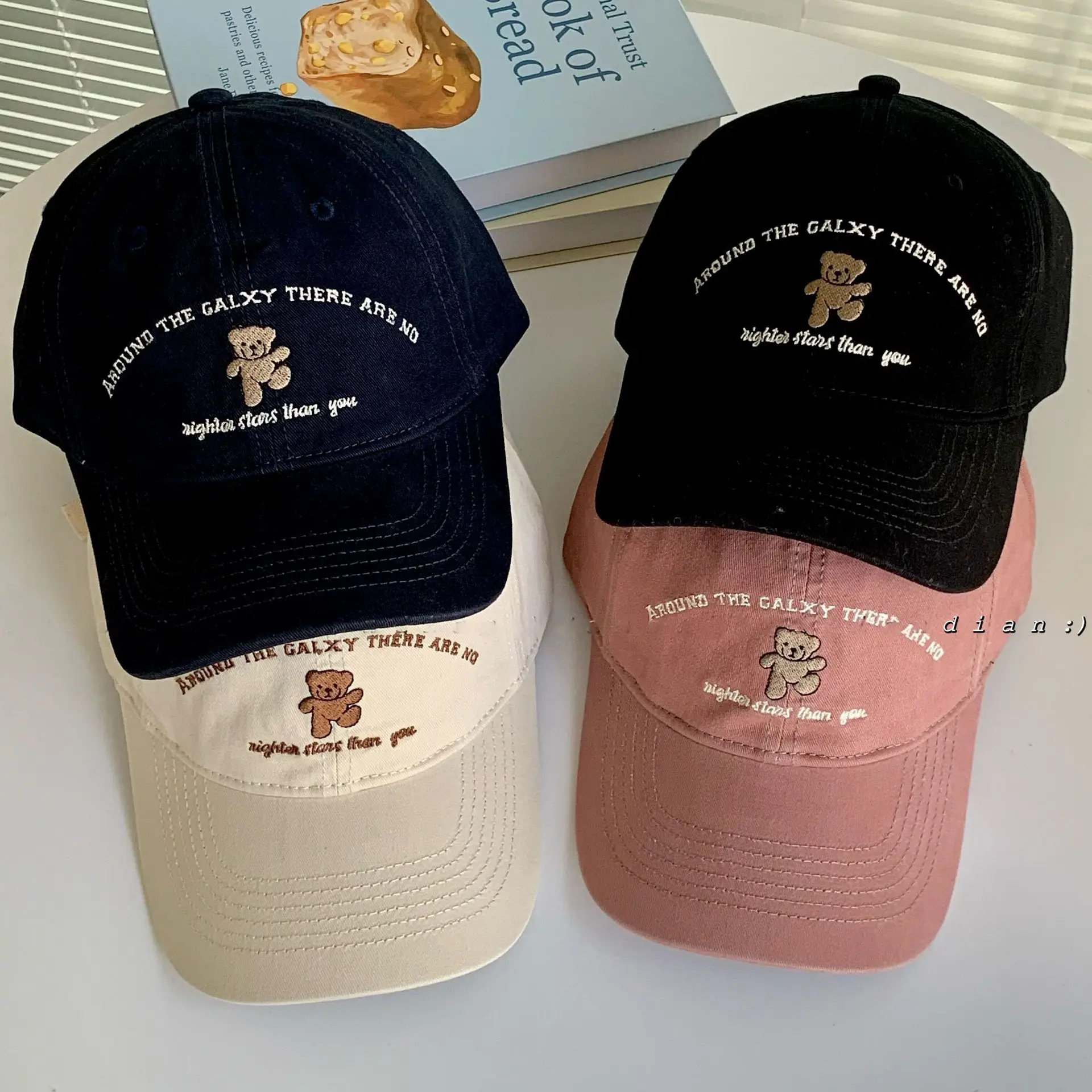 Women White Dancing Bear Cap Small Korean Wide Bristle - Image 11
