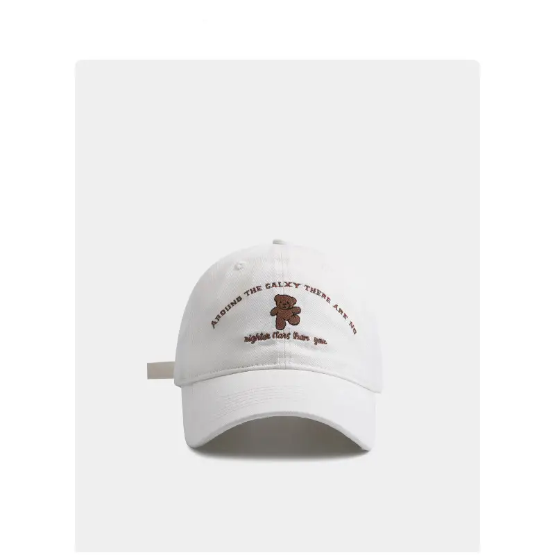 Women White Dancing Bear Cap Small Korean Wide Bristle - Image 2
