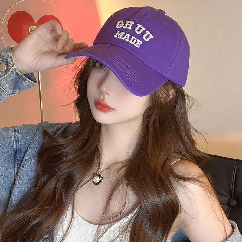 Red Korean Style 3D Letter Embroidered Cap — feature 4