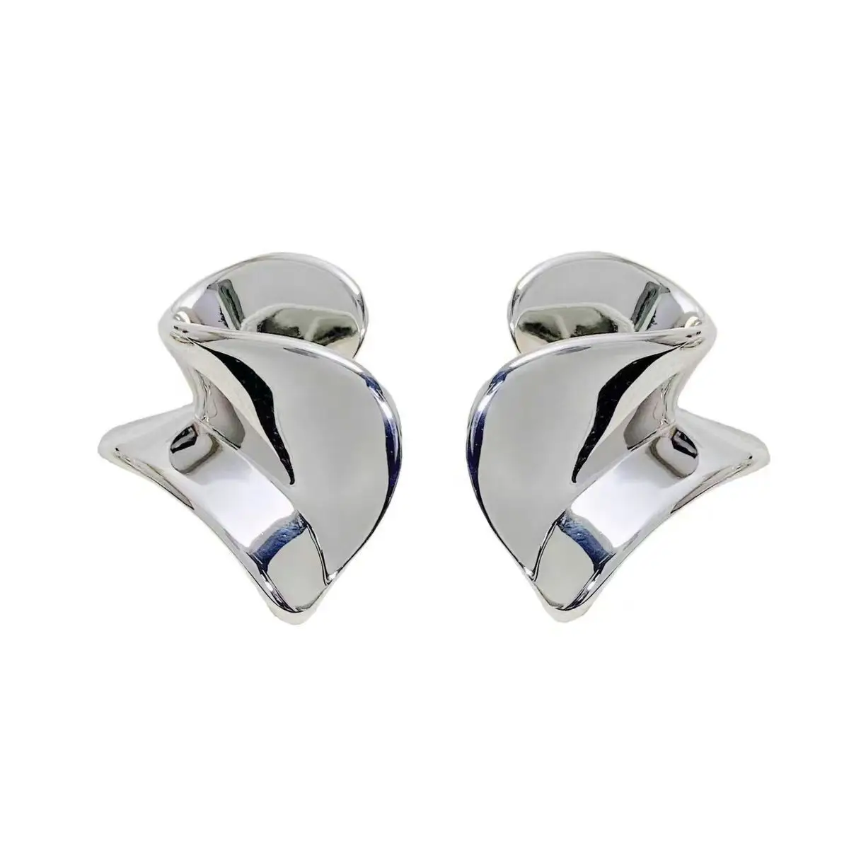 Gold & Silver Irregular Geometric Earrings for Women - Image 7