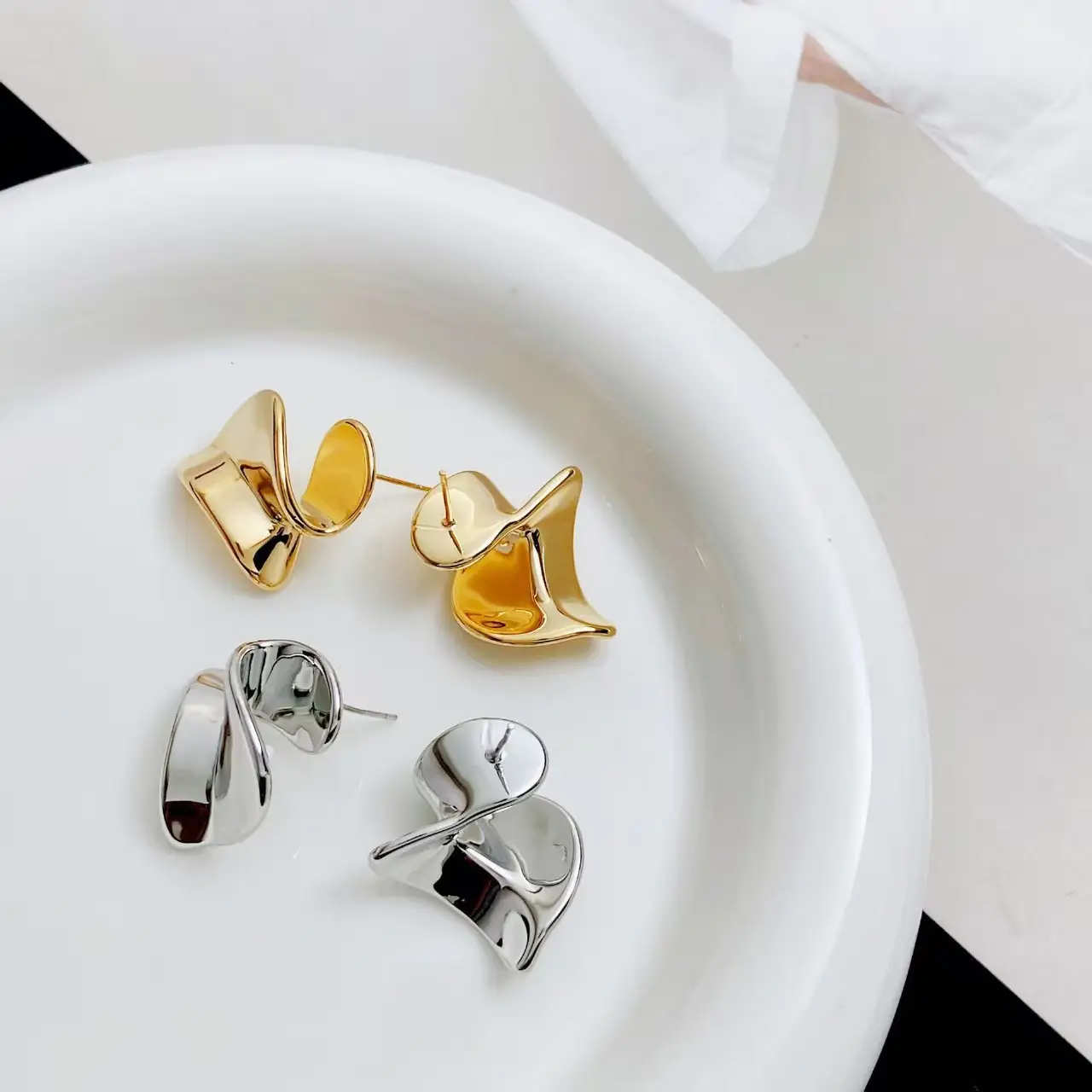 Gold & Silver Irregular Geometric Earrings for Women — feature 2