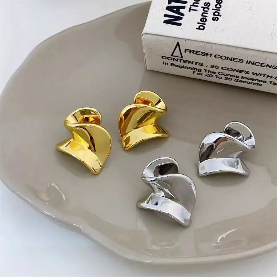 Gold & Silver Irregular Geometric Earrings for Women — feature 5