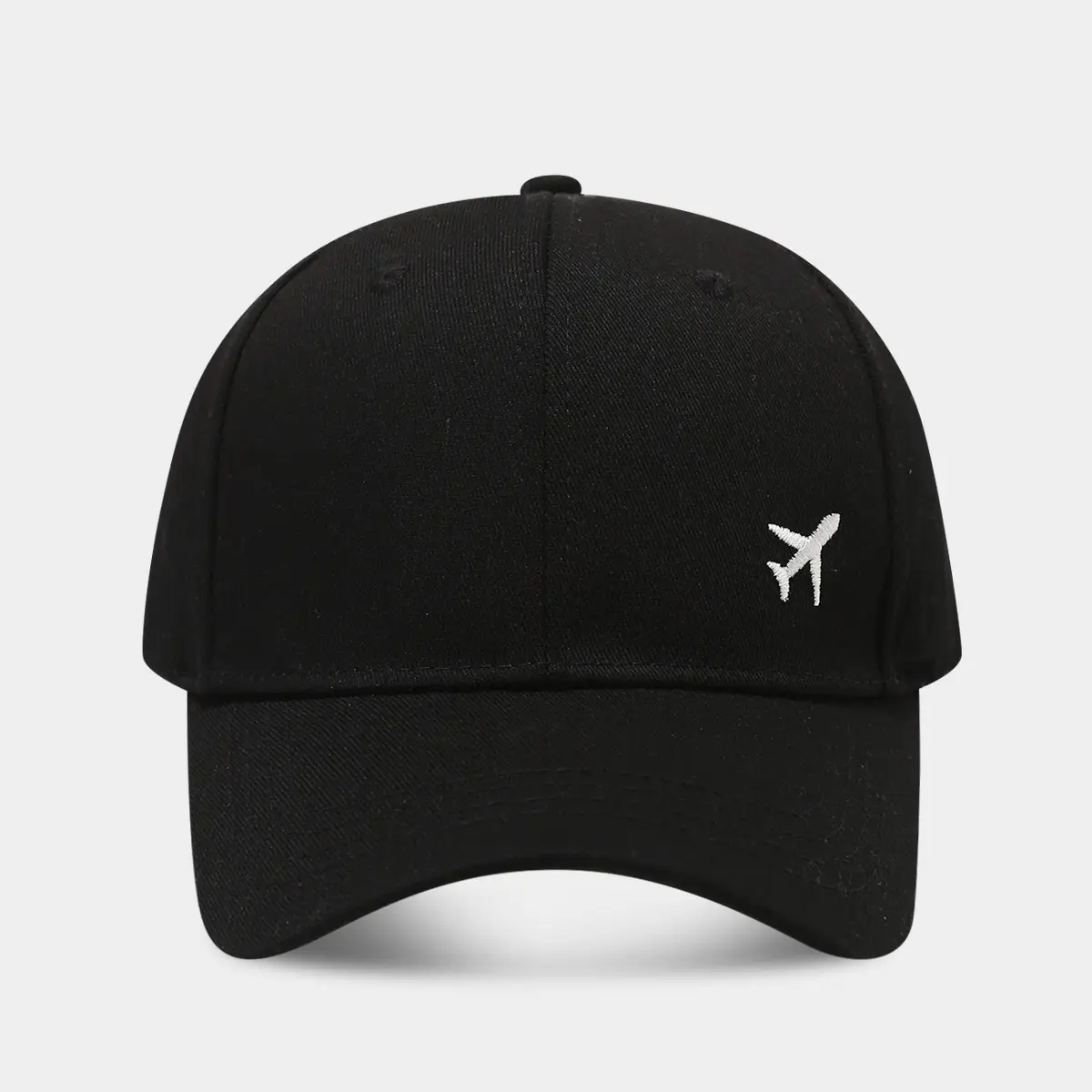 Men's Red Embroidered Baseball Cap with Airplane Logo - Image 10
