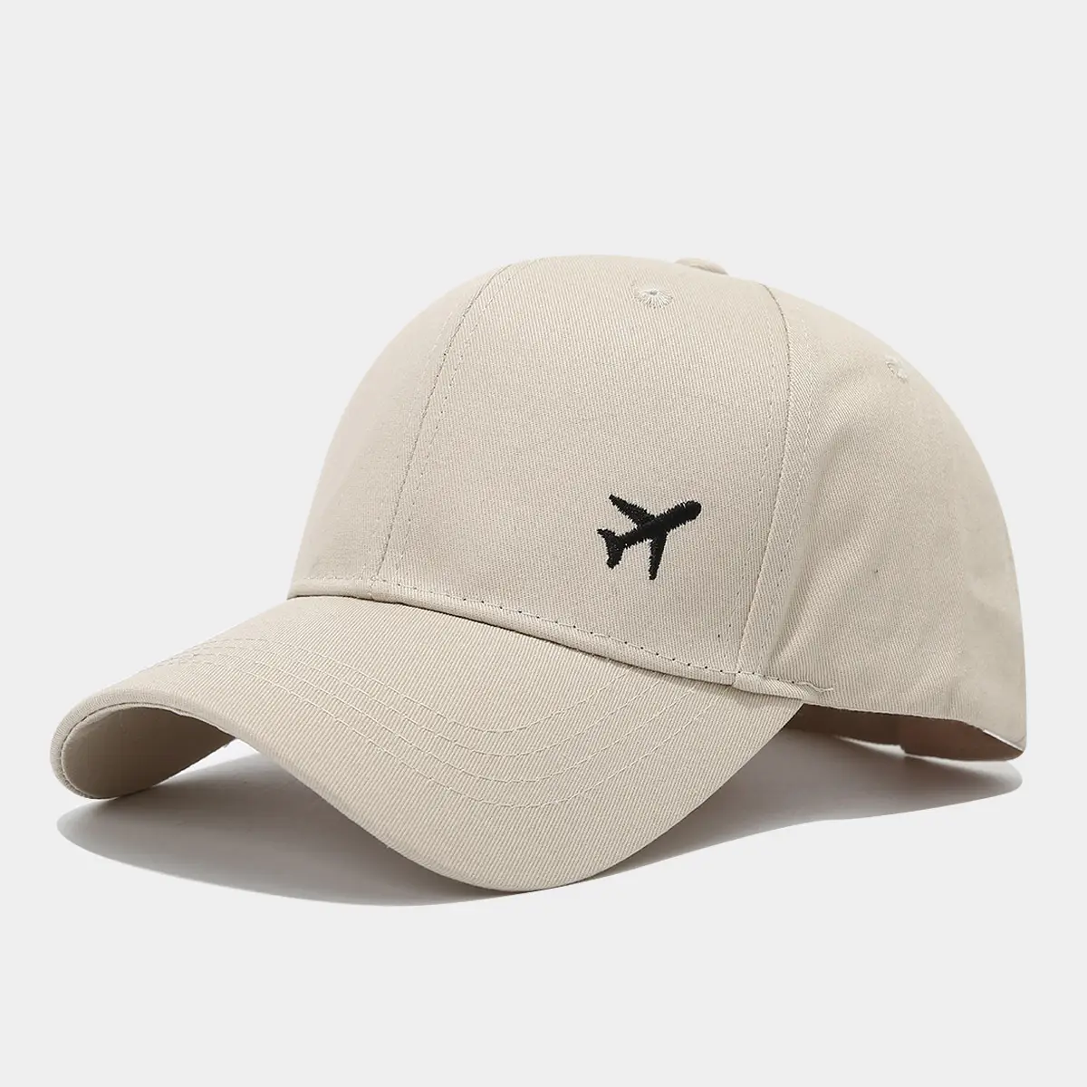 Men's Red Embroidered Baseball Cap with Airplane Logo - Image 3