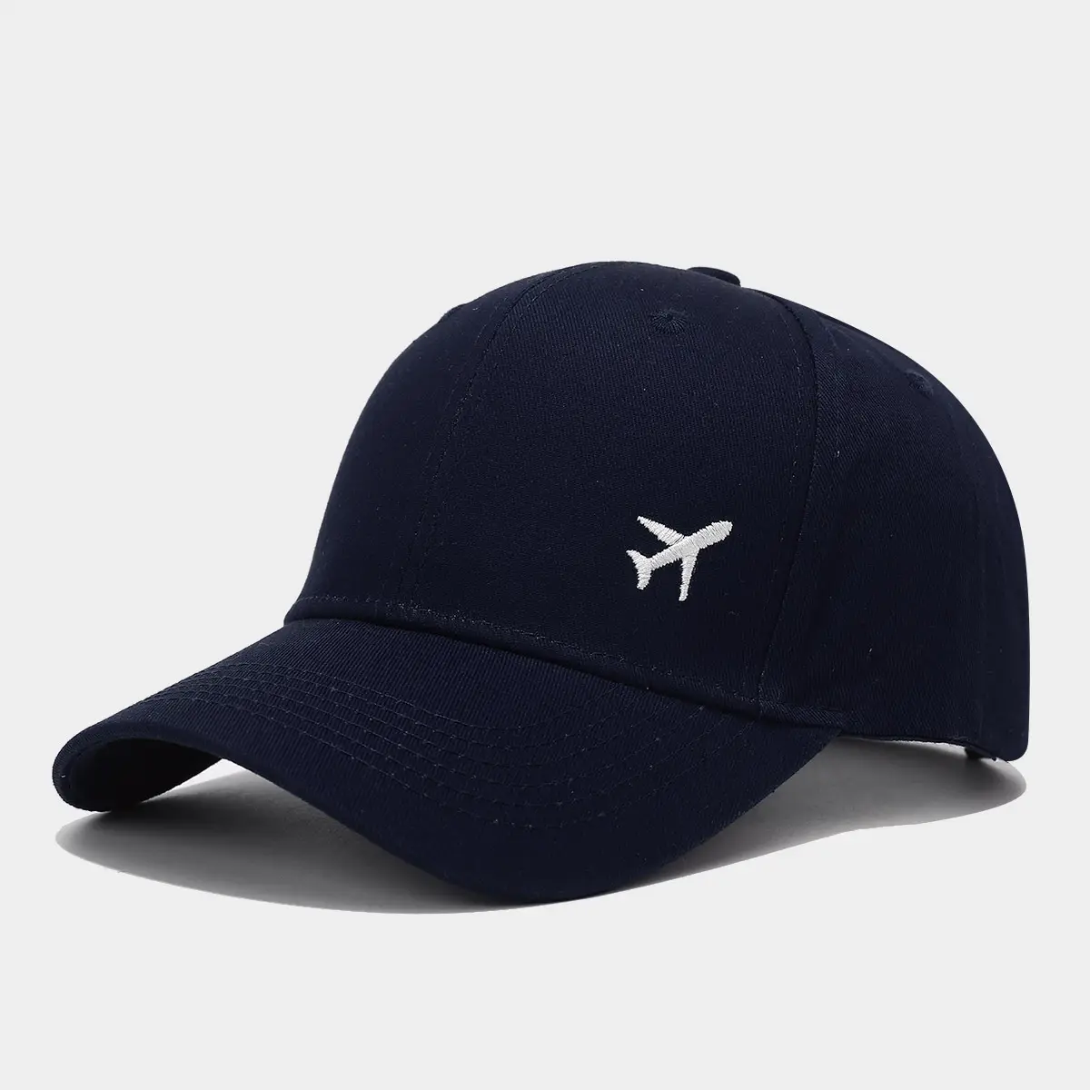 Men's Red Embroidered Baseball Cap with Airplane Logo - Image 4