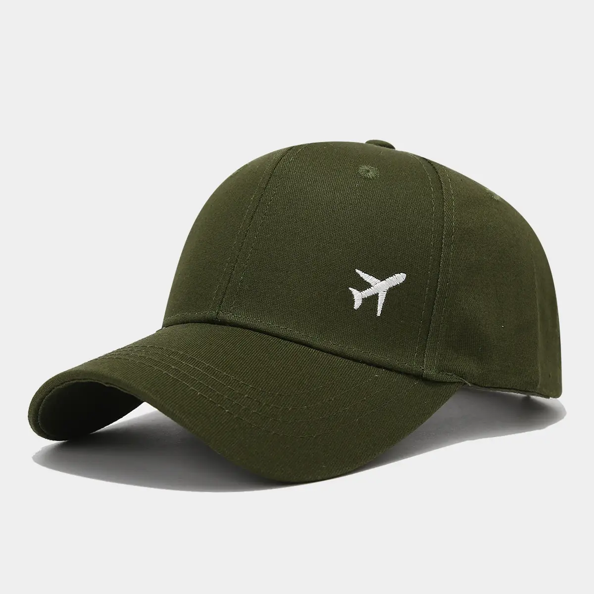 Men's Red Embroidered Baseball Cap with Airplane Logo - Image 5