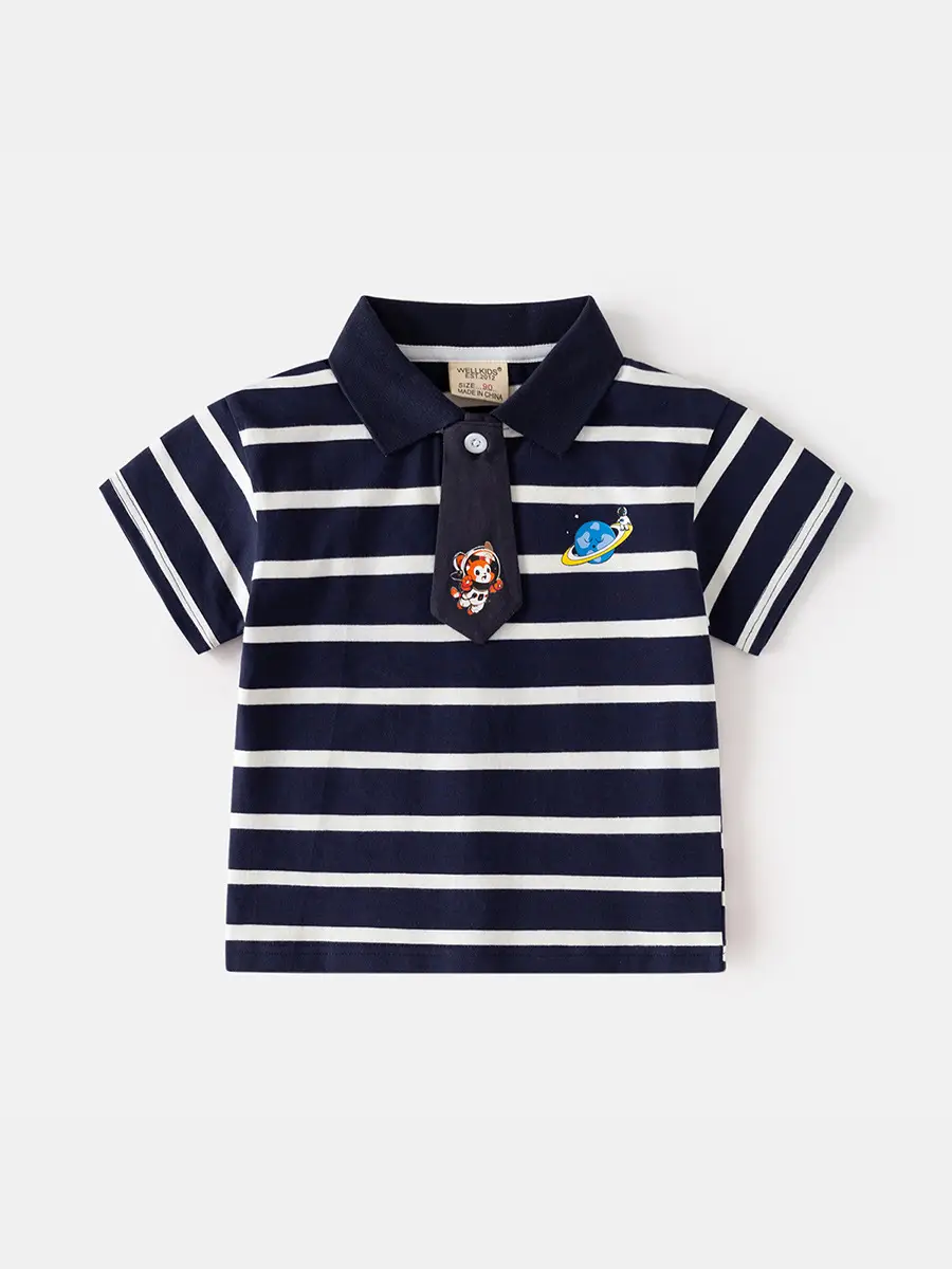 Boys Striped Polo Shirt 2025 Korean Summer - Image 4