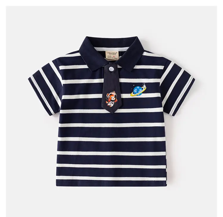 Boys Striped Polo Shirt 2025 Korean Summer — feature 10
