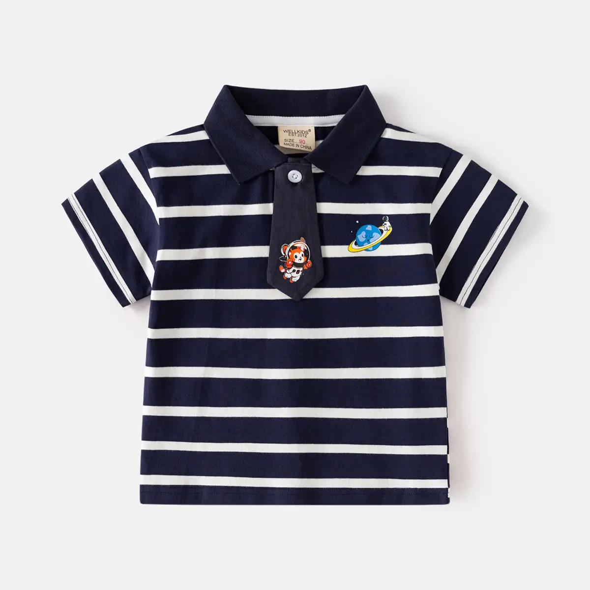 Boys Striped Polo Shirt 2025 Korean Summer - Image 2