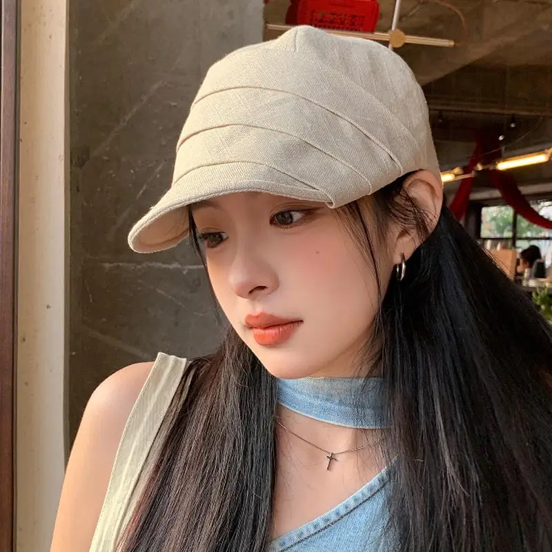 Japanese Style Sunscreen Cap Women Hemp Cap Octagonal - Image 2