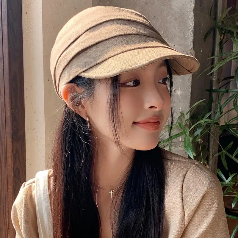 Japanese Style Sunscreen Cap Women Hemp Cap Octagonal - Image 4