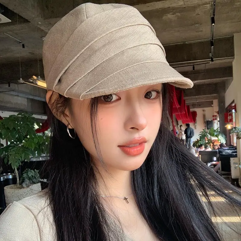 Japanese Style Sunscreen Cap Women Hemp Cap Octagonal - Image 5
