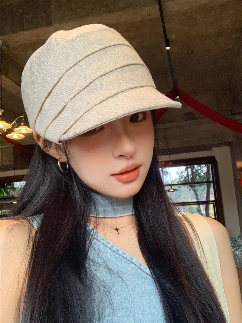 Japanese Style Sunscreen Cap Women Hemp Cap Octagonal — feature 1