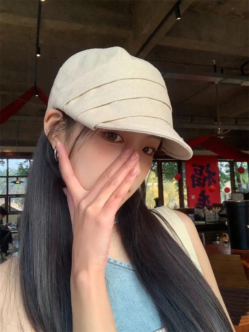 Japanese Style Sunscreen Cap Women Hemp Cap Octagonal — feature 2