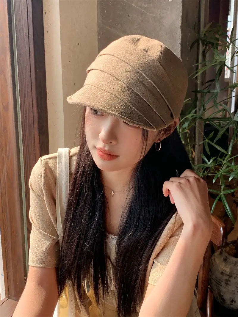 Japanese Style Sunscreen Cap Women Hemp Cap Octagonal — feature 5