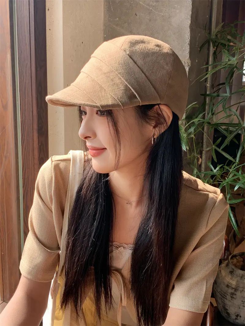 Japanese Style Sunscreen Cap Women Hemp Cap Octagonal — feature 6