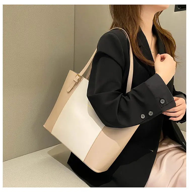Vintage Brown Beige Shoulder Tote Bag for Women — feature 10