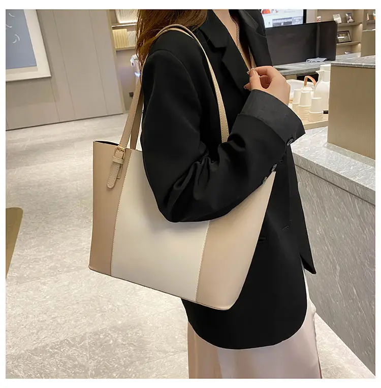 Vintage Brown Beige Shoulder Tote Bag for Women — feature 11