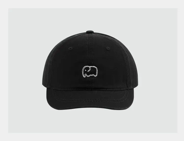 Black Baseball Cap with Cute Elephant Embroidery — feature 10