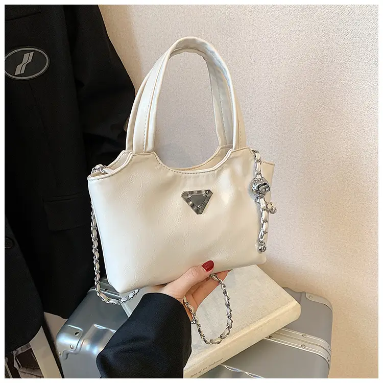 Women's Silver Chain Shoulder Bag with Cute Doll Design — feature 29