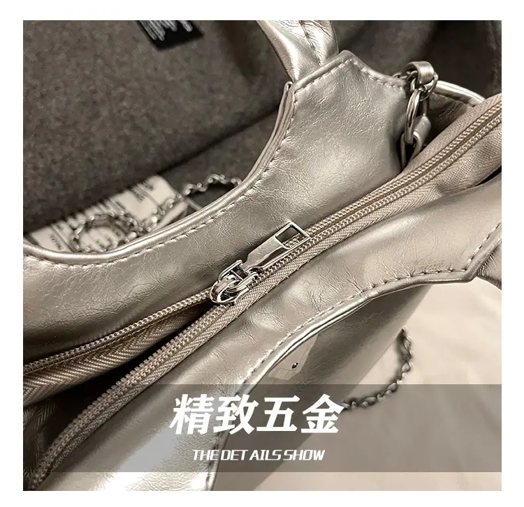 Women's Silver Chain Shoulder Bag with Cute Doll Design — feature 6