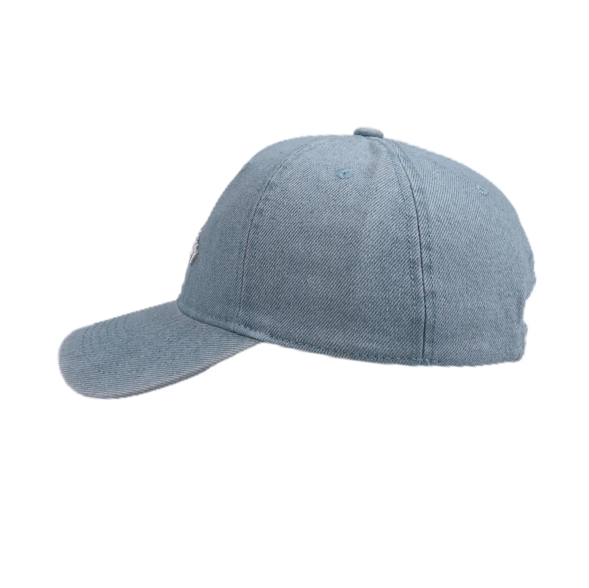 Women's Blue Embroidered Washed Baseball Cap - Image 7