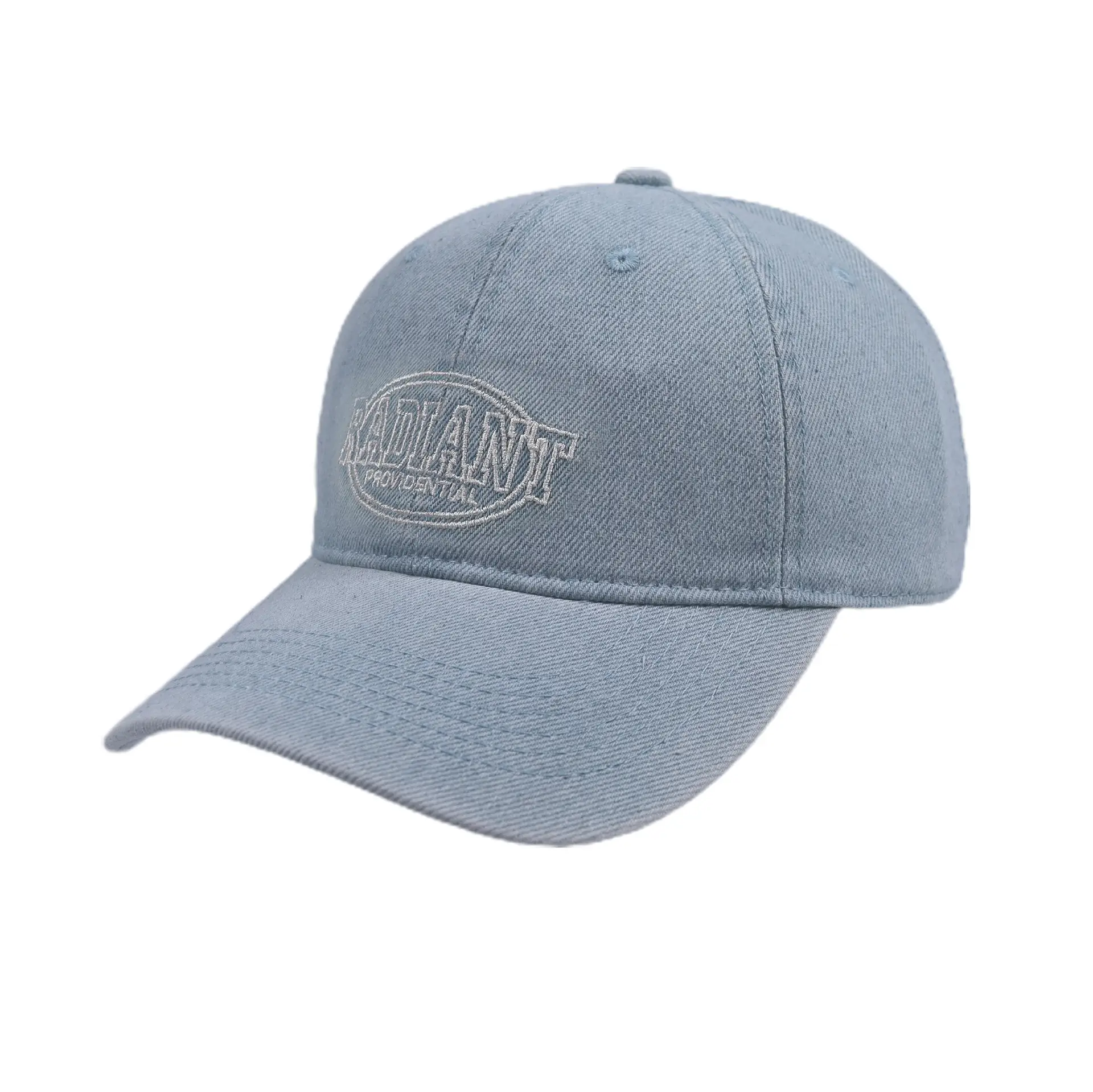 Women's Blue Embroidered Washed Baseball Cap - Image 8