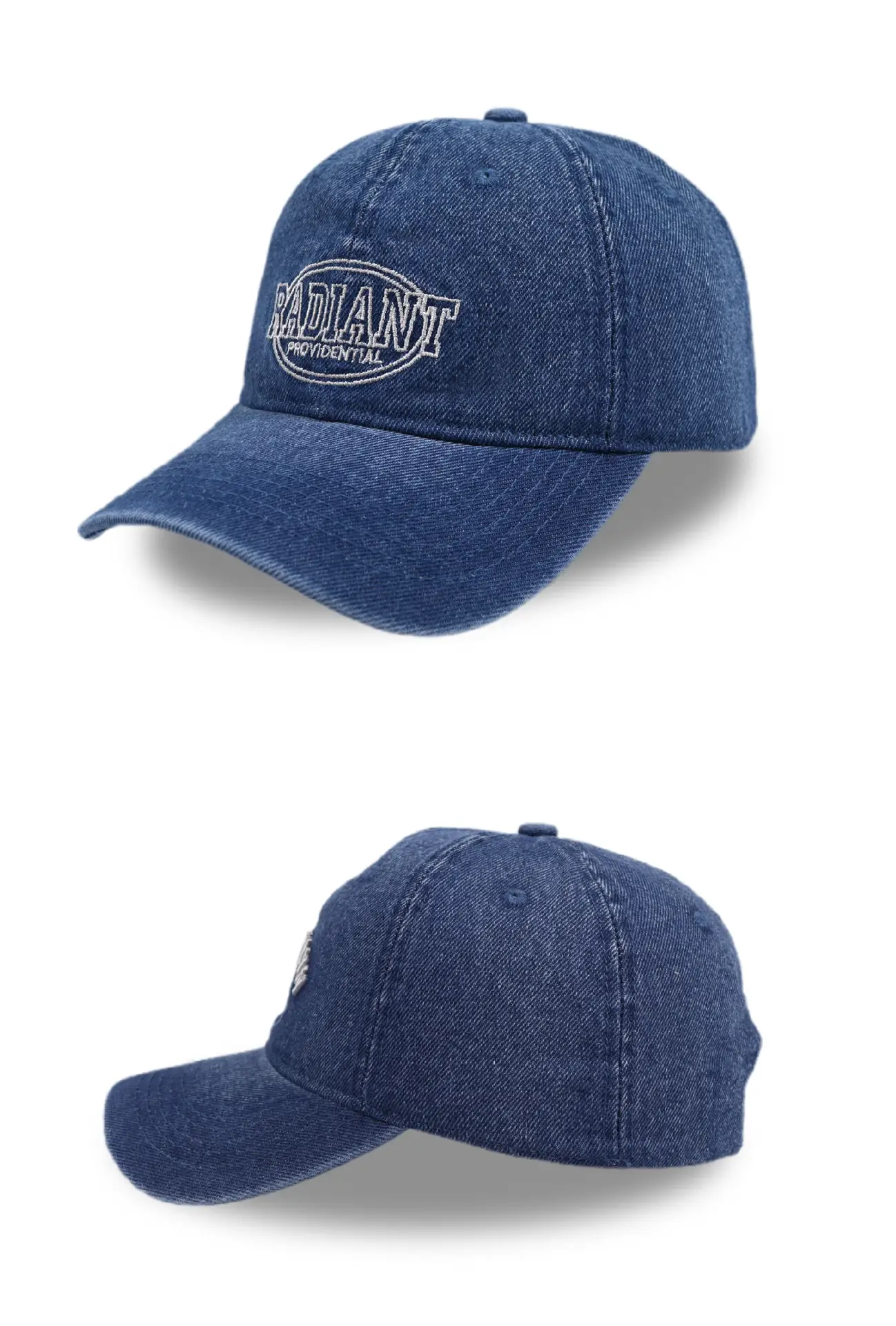 Women's Blue Embroidered Washed Baseball Cap — feature 7
