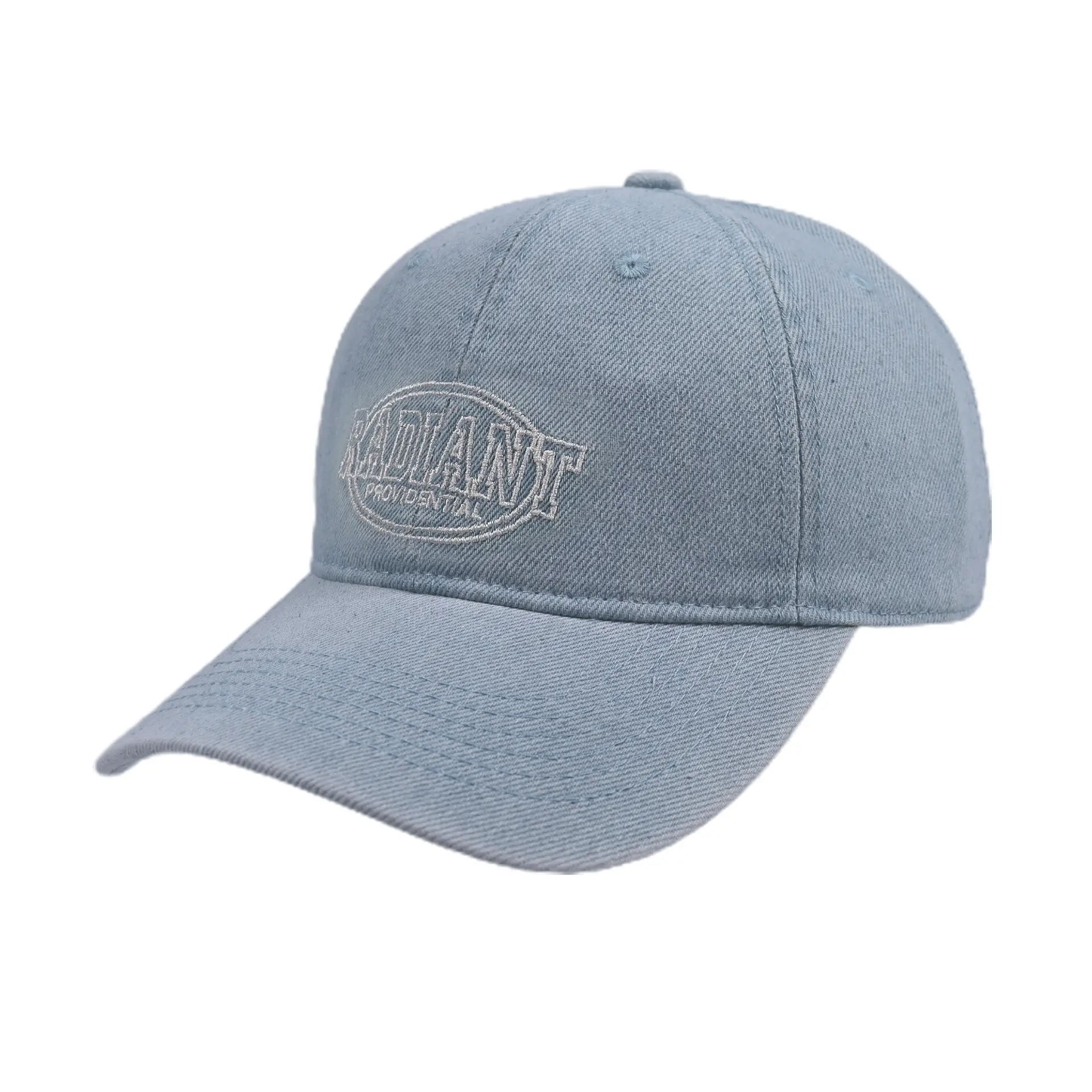 Women's Blue Embroidered Washed Baseball Cap - Image 2