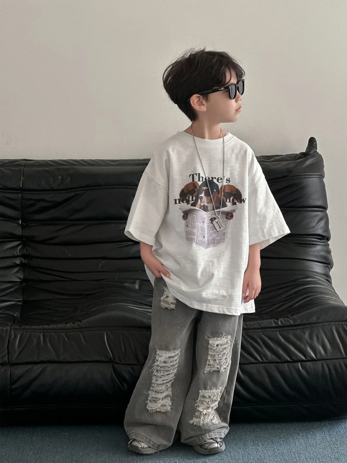 Boy Cotton Graphic T-Shirt White Medium Summer Wear — feature 12