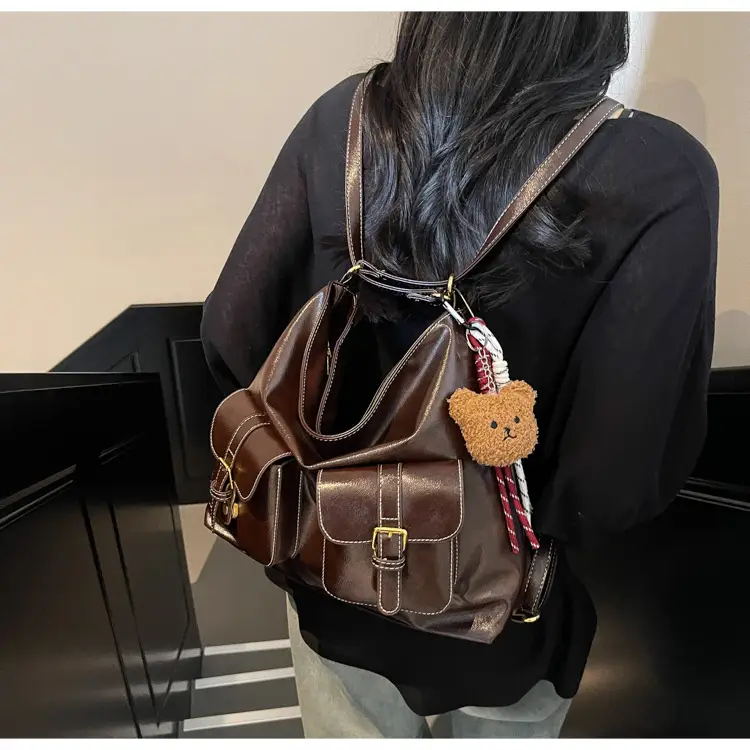 Women's Retro Crossbody Shoulder Bag Brown Leather 2025 — feature 21