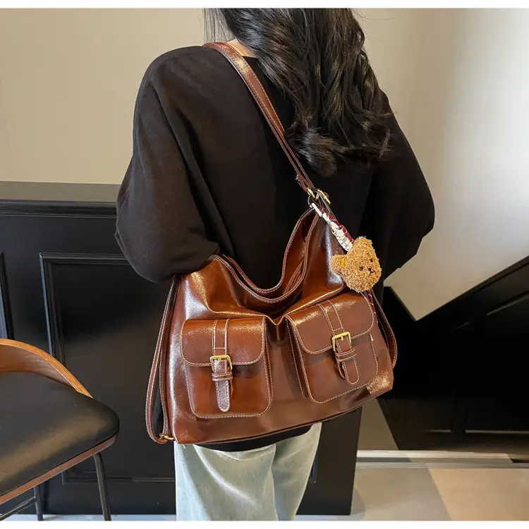 Women's Retro Crossbody Shoulder Bag Brown Leather 2025 — feature 22