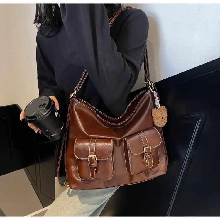 Women's Retro Crossbody Shoulder Bag Brown Leather 2025 — feature 23