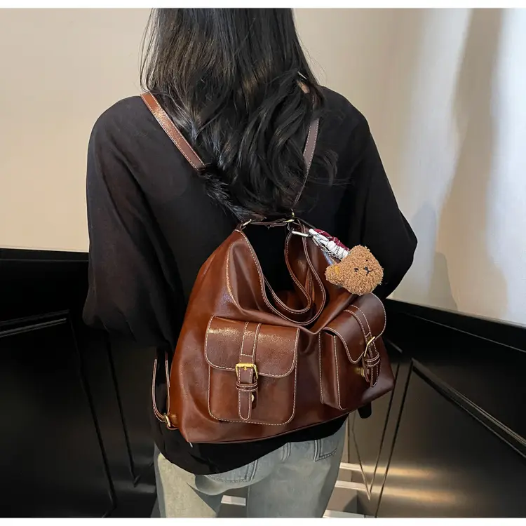 Women's Retro Crossbody Shoulder Bag Brown Leather 2025 — feature 24