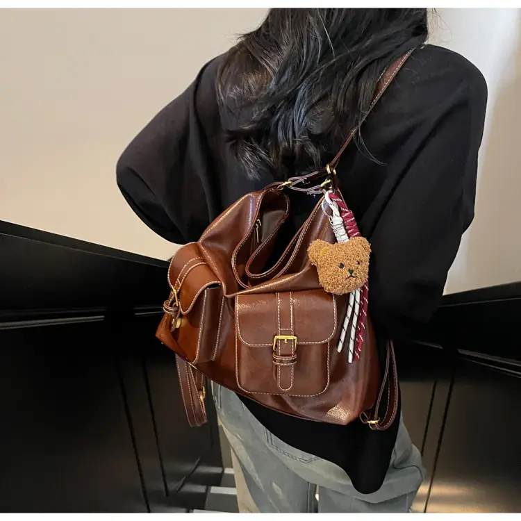 Women's Retro Crossbody Shoulder Bag Brown Leather 2025 — feature 25