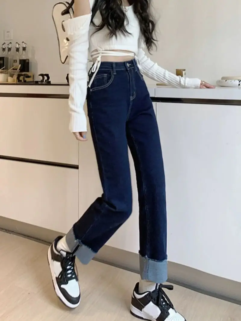 Dark Blue Slim Fit High Waist Jeans for Women — feature 3
