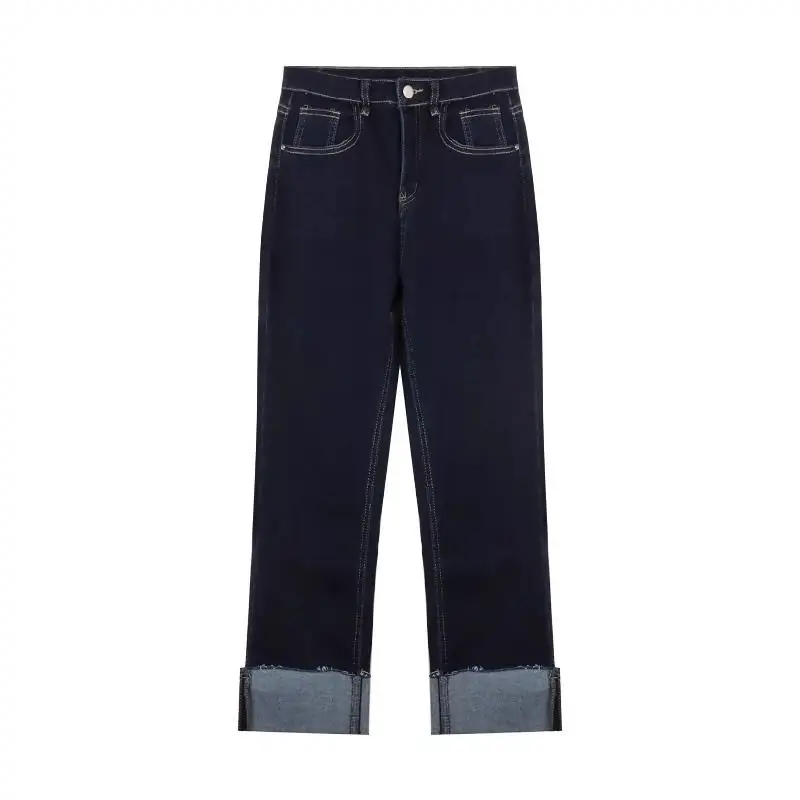 Dark Blue Slim Fit High Waist Jeans for Women — feature 5
