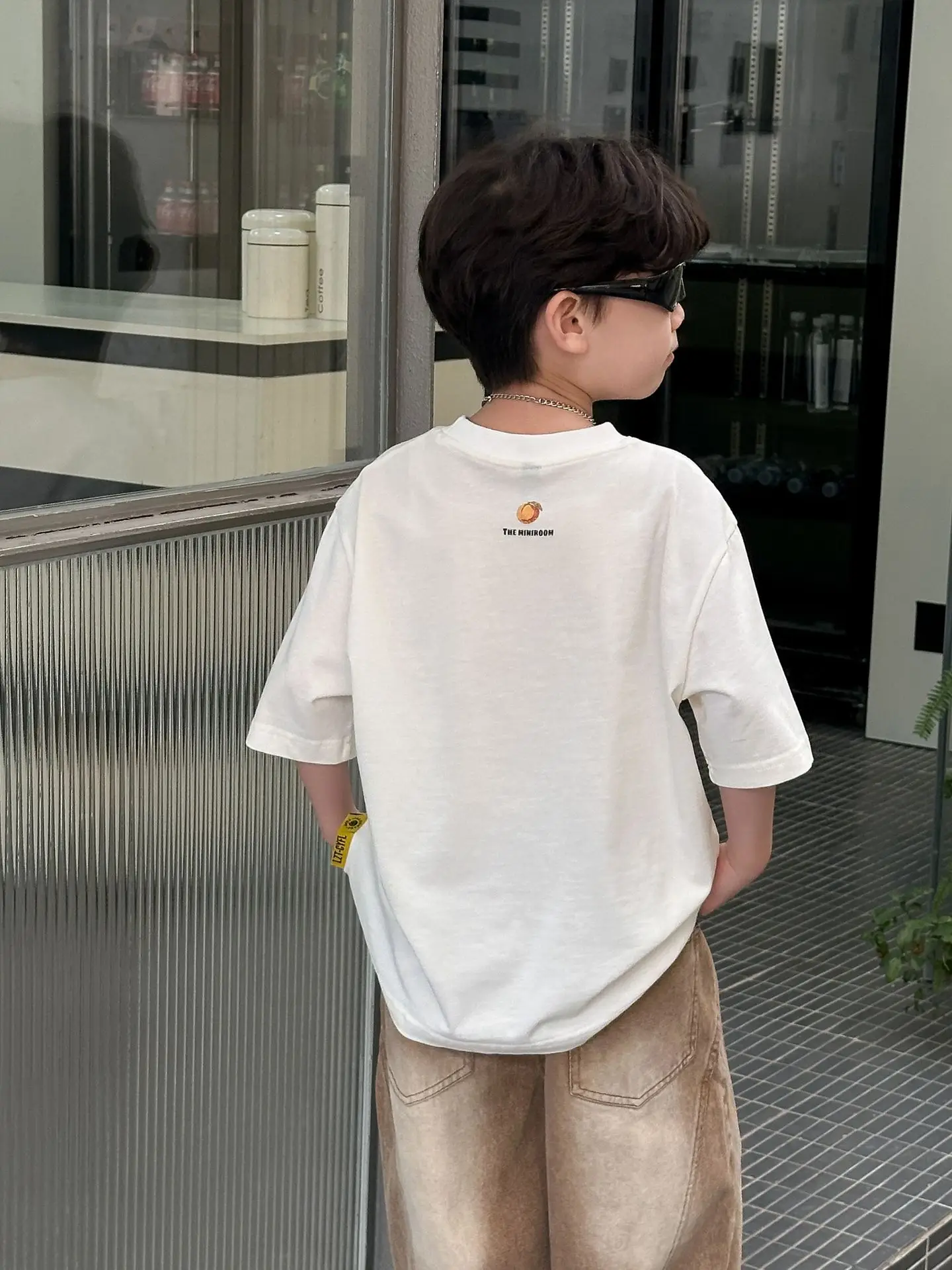 Boys Pure Cotton Summer T-Shirt White T-Neck — feature 5