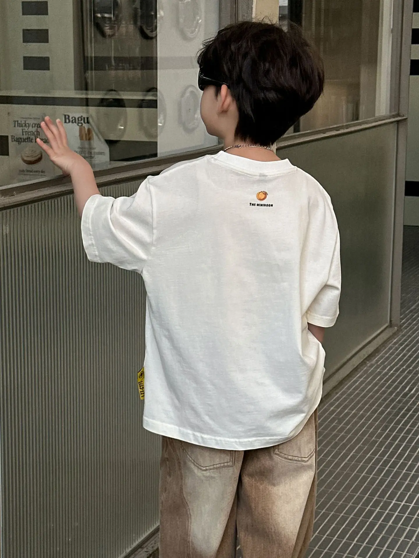 Boys Pure Cotton Summer T-Shirt White T-Neck — feature 6