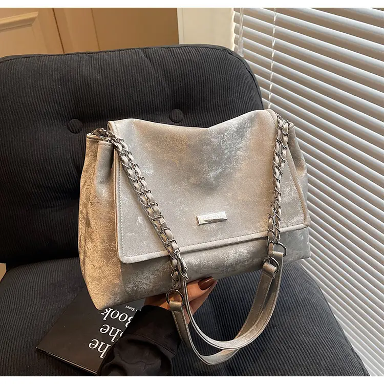 Korean Style Silver Chain Shoulder Bag for Women — feature 37