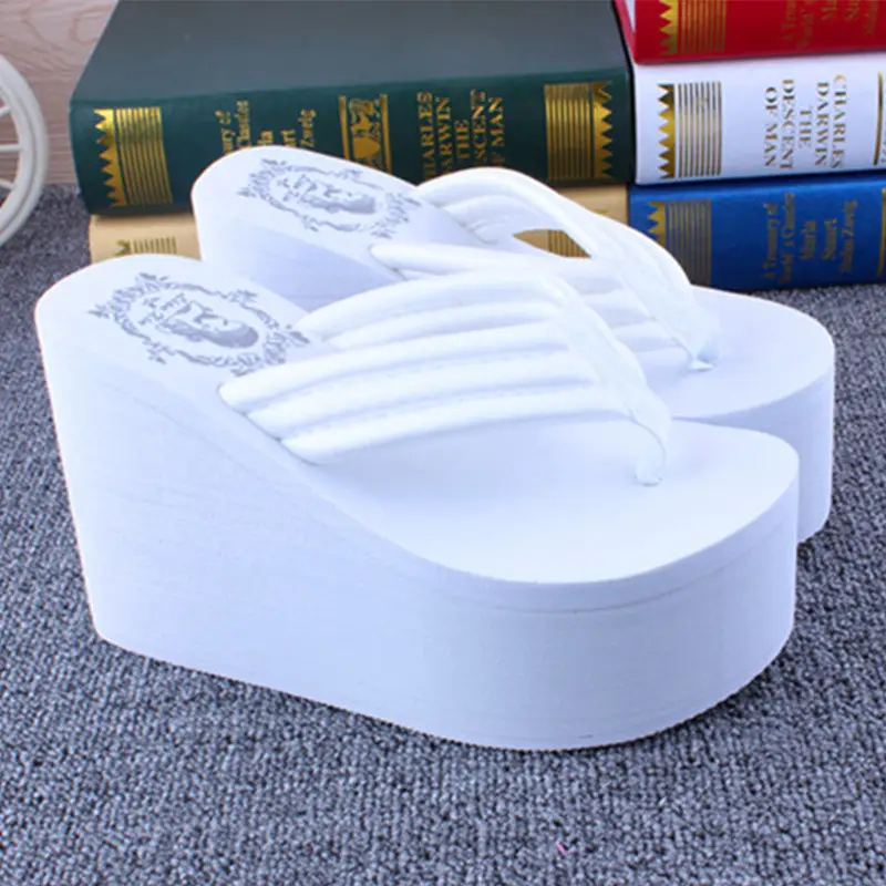 Bohemian Women's 11cm Flip-Flops Summer Non-Slip Thick Slippers Sandals Mid-Heel Beach Shoes Trendy Korean - Image 4