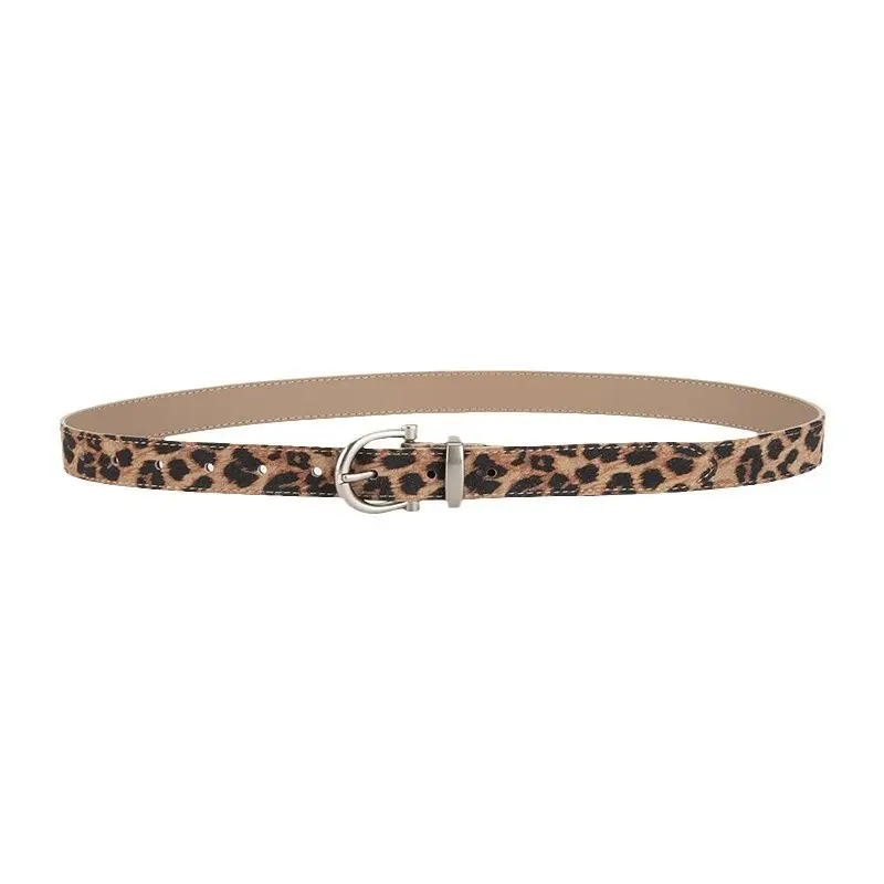 Custom Belt Leopard Snakeskin Print Women Fashion Alloy Buckle