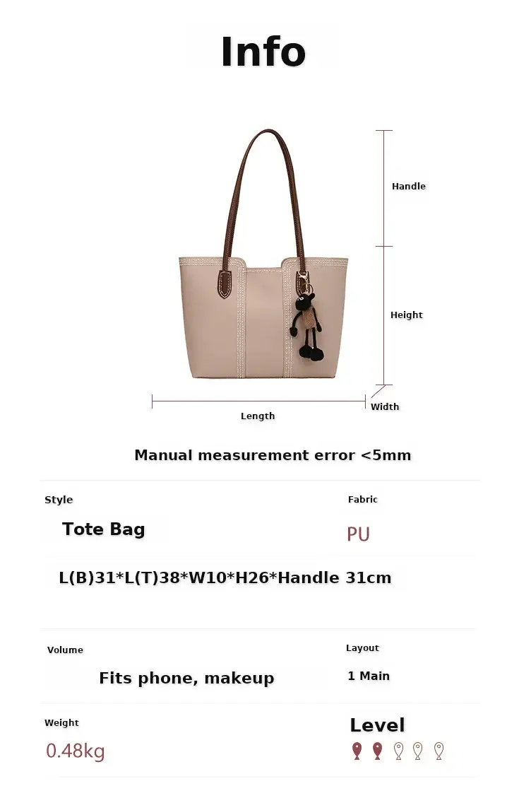Brown DIY Handmade Stitching Tote Bag Large Capacity — feature 10