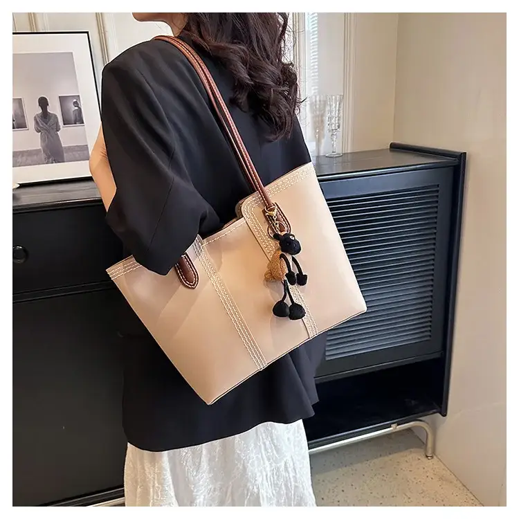 Brown DIY Handmade Stitching Tote Bag Large Capacity — feature 13