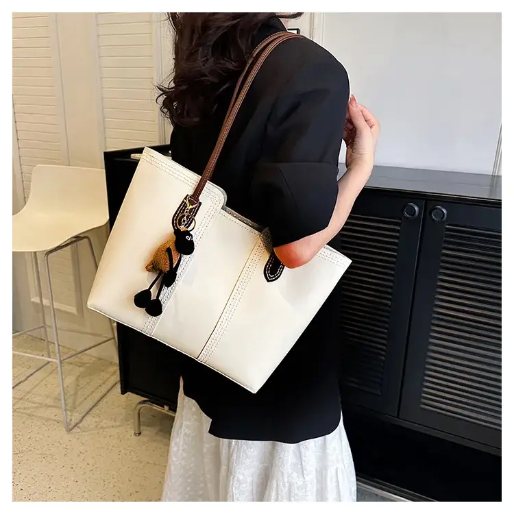 Brown DIY Handmade Stitching Tote Bag Large Capacity — feature 15
