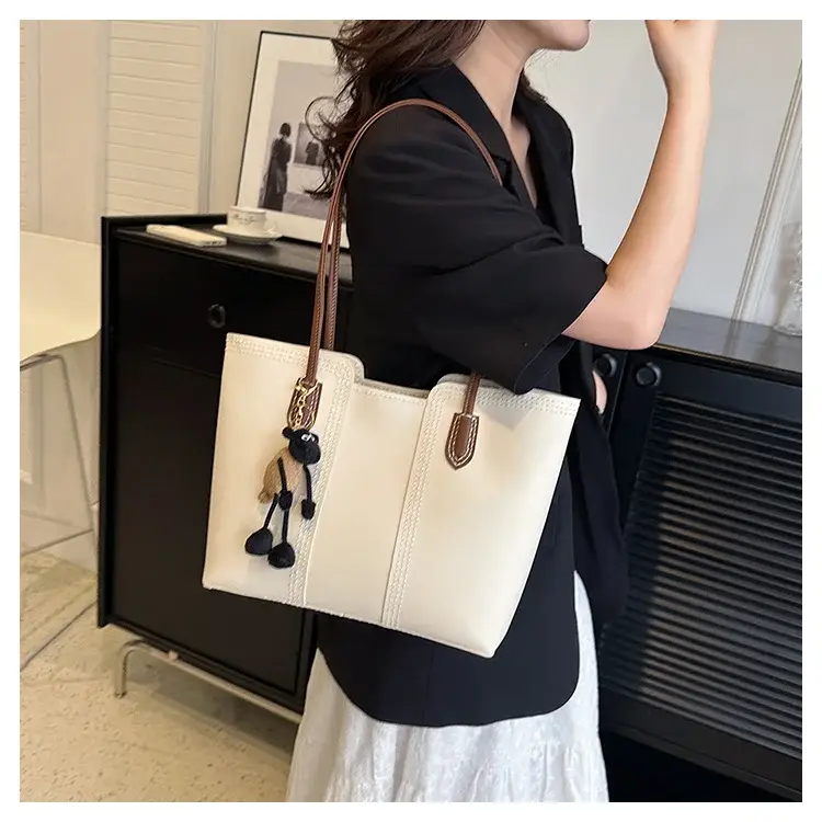 Brown DIY Handmade Stitching Tote Bag Large Capacity — feature 16