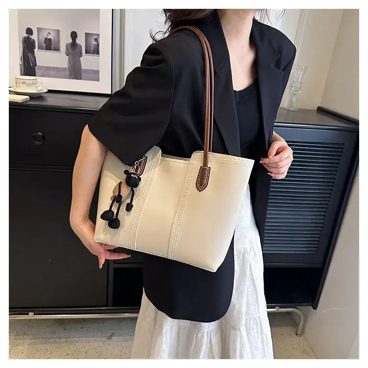 Brown DIY Handmade Stitching Tote Bag Large Capacity — feature 17