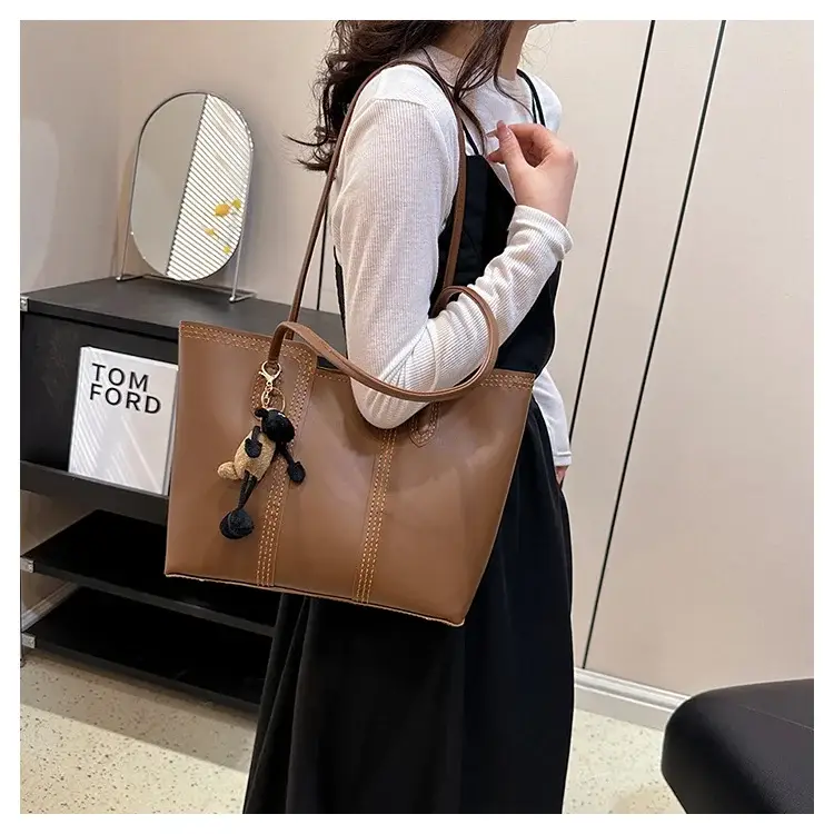 Brown DIY Handmade Stitching Tote Bag Large Capacity — feature 18